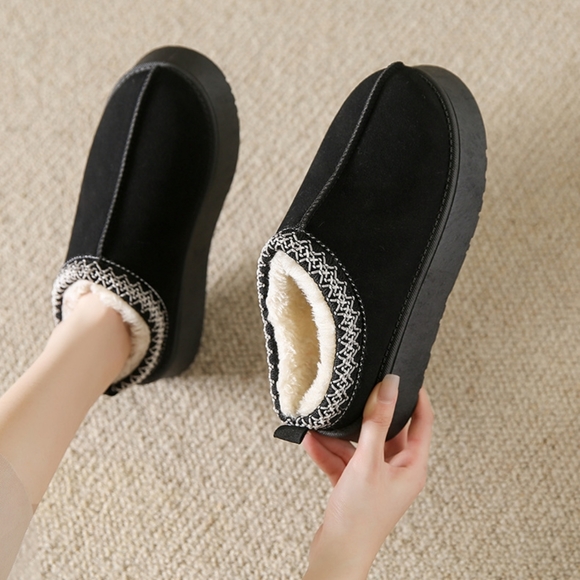 Platform Slippers Tazz Faux Fur Slip-on Vegan Suede Mule Winter Women's Shoes - Picture 7 of 9